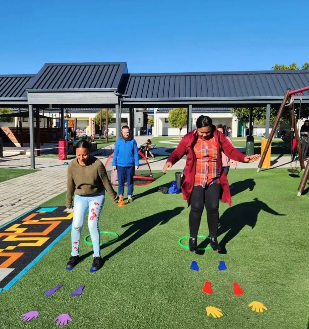 Curro Somerset West educators practising movement activities outdoors